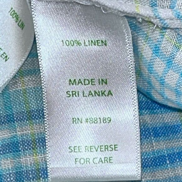 Lilly Pulitzer Sea View Button Down Top Beach Day Plaid - Picture 9 of 9